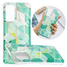 For Samsung Galaxy A32 5G Flat Plating Splicing Gilding Protective Case(Green Glitter Color Matching) - 1