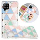 For Samsung Galaxy A42 5G Flat Plating Splicing Gilding Protective Case(Blue White Green Pink Color Matching) - 1