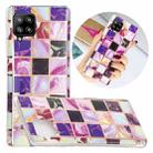 For Samsung Galaxy A42 5G Flat Plating Splicing Gilding Protective Case(Square Color Matching) - 1