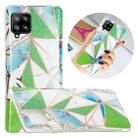 For Samsung Galaxy A42 5G Flat Plating Splicing Gilding Protective Case(Green Triangle Body Color Matching) - 1