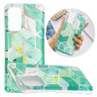 For Samsung Galaxy A72 5G / 4G Flat Plating Splicing Gilding Protective Case(Green Glitter Color Matching) - 1