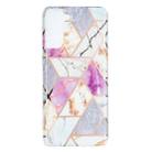For Samsung Galaxy S21+ 5G Flat Plating Splicing Gilding Protective Case(Purple White Marble Color Matching) - 1