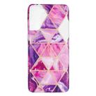For Samsung Galaxy S21+ 5G Flat Plating Splicing Gilding Protective Case(Rose Red Purple Color Matching) - 1