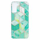 For Samsung Galaxy S21+ 5G Flat Plating Splicing Gilding Protective Case(Green Glitter Color Matching) - 1