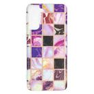 For Samsung Galaxy S21+ 5G Flat Plating Splicing Gilding Protective Case(Square Color Matching) - 1