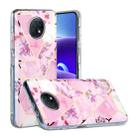 For Xiaomi Redmi Note 9T Flat Plating Splicing Gilding Protective Case(Purple Flowers Color Matching) - 1