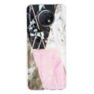 For Xiaomi Redmi Note 9T Flat Plating Splicing Gilding Protective Case(Grey Pink White Marble Color Matching) - 1