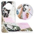 For Xiaomi Mi 10T Lite 5G Flat Plating Splicing Gilding Protective Case(Grey Pink White Marble Color Matching) - 1