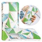 For Xiaomi Mi 10T Pro 5G Flat Plating Splicing Gilding Protective Case(Green Triangle Body Color Matching) - 1