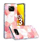 For Xiaomi Poco X3 Flat Plating Splicing Gilding Protective Case(Cherry Glitter Color Matching) - 1