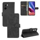 For Xiaomi Redmi K40 / K40 Pro Solid Color Skin Feel Magnetic Buckle Horizontal Flip Calf Texture PU Leather Case with Holder & Card Slots & Wallet(Black) - 1