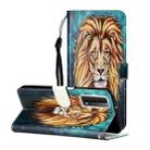 For Huawei P smart 2021 Oil Embossed Coloured Drawing Pattern Horizontal Flip PU Leather Case with Holder & Card Slots & Wallet(Lion) - 1