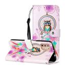 For Motorola Moto G9 Plus Oil Embossed Coloured Drawing Pattern Horizontal Flip PU Leather Case with Holder & Card Slots & Wallet(Owl Wind Chimes) - 1