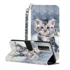 For Huawei P smart 2021 3D Painting Pattern Horizontal Flip Leather Case With Holder & Card Slots & Wallet(Cat) - 1