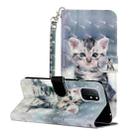 For OnePlus 8T 3D Painting Pattern Horizontal Flip Leather Case With Holder & Card Slots & Wallet(Cat) - 1