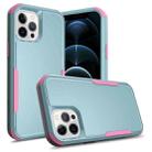 For iPhone 11 Pro Max TPU + PC Shockproof Protective Case (Grey Green + Pink) - 1