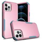 For iPhone 12 Pro Max TPU + PC Shockproof Protective Case(Pink + Grey Green) - 1