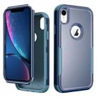 For iPhone XR TPU + PC Shockproof Protective Case(Royal Blue + Grey Green) - 1