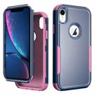 For iPhone XR TPU + PC Shockproof Protective Case(Royal Blue + Pink) - 1