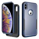 For iPhone X / XS TPU + PC Shockproof Protective Case(Royal Blue + Black) - 1