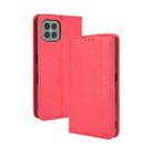 For Cubot C30 Magnetic Buckle Retro Texture Horizontal Flip Leather Case with Holder & Card Slots & Photo Frame(Red) - 1