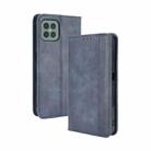 For Cubot C30 Magnetic Buckle Retro Texture Horizontal Flip Leather Case with Holder & Card Slots & Photo Frame(Blue) - 1