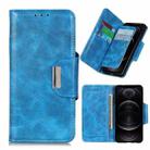 For iPhone 12 / 12 Pro Crazy Horse Texture Horizontal Flip Leather Case with Holder & 6-Card Slots & Wallet(Blue) - 1