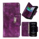 For iPhone 12 / 12 Pro Crazy Horse Texture Horizontal Flip Leather Case with Holder & 6-Card Slots & Wallet(Purple) - 1