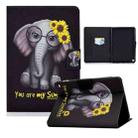 For Amazon Kindle HD 8 (2020) Electric Pressed TPU Colored Drawing Horizontal Flip Leather Case with Holder & Pen Slot(Flower Elephant) - 1