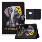 For Amazon Kindle Paperwhite 4 / 3 / 2 / 1 Electric Pressed TPU Colored Drawing Horizontal Flip Leather Case with Holder & Pen Slot(Flower Elephant) - 1