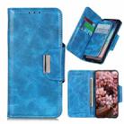 For LG K42 Crazy Horse Texture Horizontal Flip Leather Case with Holder & 6-Card Slots & Wallet(Blue) - 1
