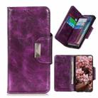 For LG K92 Crazy Horse Texture Horizontal Flip Leather Case with Holder & 6-Card Slots & Wallet(Purple) - 1
