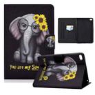 Electric Pressed TPU Colored Drawing Horizontal Flip Leather Case with Holder & Pen Slot For iPad mini 4 / mini 3 / mini 2 / mini(Flower Elephant) - 1