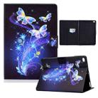 Electric Pressed TPU Colored Drawing Horizontal Flip Leather Case with Holder & Pen Slot For iPad 5 / 6 / 8 / 9(Butterflies Flower) - 1