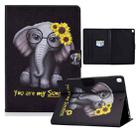 Electric Pressed TPU Colored Drawing Horizontal Flip Leather Case with Holder & Pen Slot For iPad 10.2 (2019) / (2020) & iPad Air (2019) (Flower Elephant) - 1