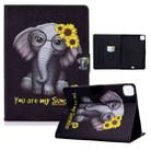 Electric Pressed TPU Colored Drawing Horizontal Flip Leather Case with Holder & Pen Slot For iPad Pro 11 (2018) / (2020) & iPad Air (2020)(Flower Elephant) - 1