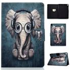 For iPad 10.2 2021 / 2020 / 2019 Colored Drawing Horizontal Flip Leather Case with Holder & Card Slots & Sleep / Wake-up Function(Elephant) - 1