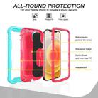 For iPhone 12 Pro Max PC + Rubber 3-layers Shockproof Protective Case with Rotating Holder(Mint Green + Rose Red) - 2