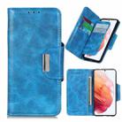 For Samsung Galaxy S21 5G Crazy Horse Texture Horizontal Flip Leather Case with Holder & 6-Card Slots & Wallet(Blue) - 1