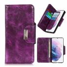 For Samsung Galaxy S21+ 5G Crazy Horse Texture Horizontal Flip Leather Case with Holder & 6-Card Slots & Wallet(Purple) - 1