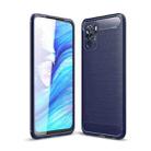 For Xiaomi Redmi Note 10 4G / Note 10S Brushed Texture Carbon Fiber TPU Case(Navy Blue) - 1