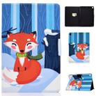 For iPad 10.2 2021 / 2020 / 2019 Colored Drawing Horizontal Flip Leather Case with Holder & Card Slots & Sleep / Wake-up Function(Red Fox) - 1