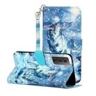 For Samsung Galaxy S21 5G 3D Pattern Horizontal Flip Leather Case with Holder & Card Slots & Wallet & Lanyard(Snow Wolf) - 1