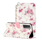 For Samsung Galaxy S21 5G 3D Pattern Horizontal Flip Leather Case with Holder & Card Slots & Wallet & Lanyard(Rose Flower) - 1