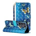 For Samsung Galaxy S21 Ultra 5G 3D Pattern Horizontal Flip Leather Case with Holder & Card Slots & Wallet & Lanyard(Rankine Butterfly) - 1