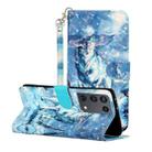 For Samsung Galaxy S21 Ultra 5G 3D Pattern Horizontal Flip Leather Case with Holder & Card Slots & Wallet & Lanyard(Snow Wolf) - 1