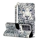 For Samsung Galaxy S21 Ultra 5G 3D Pattern Horizontal Flip Leather Case with Holder & Card Slots & Wallet & Lanyard(Leopard) - 1