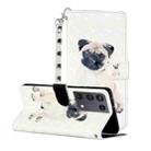 For Samsung Galaxy S21 Ultra 5G 3D Pattern Horizontal Flip Leather Case with Holder & Card Slots & Wallet & Lanyard(Pug) - 1