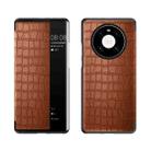 For Huawei Mate 40 Pro Crocodile Texture Display Window Horizontal Flip Leather Case(Brown) - 1