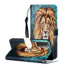 For Samsung Galaxy S21 5G Oil Embossed Coloured Drawing Pattern Horizontal Flip PU Leather Case with Holder & Card Slots & Wallet & Lanyard(Lion) - 1